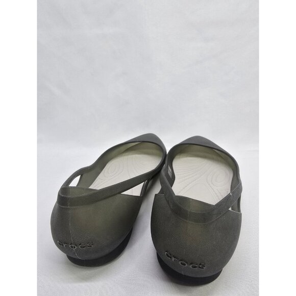 Crocs Shoes Womens 6 Rio Ballet Flats Black Comfort Slip On Pointed Toe - Picture 4 of 8
